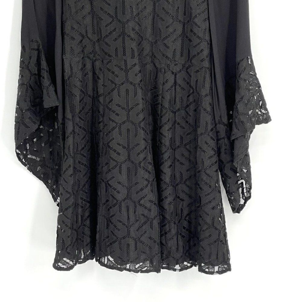 MinkPink Drive Me Crazy Flair Sleeve Lace Mini Fit & flare Black Dress NWT Size - Picture 6 of 15